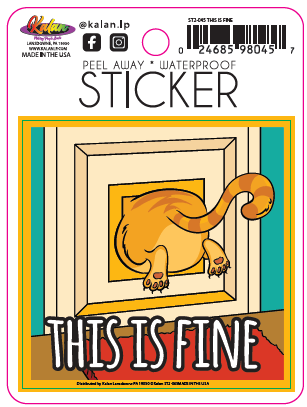 This is Fine Cat Butt Stuck In Door Die-Cut Sticker