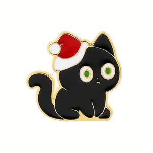 Santa Cat Enamel Pin