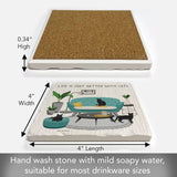 Better with Cats Absorbent Stone Tumbled Tile Coaster