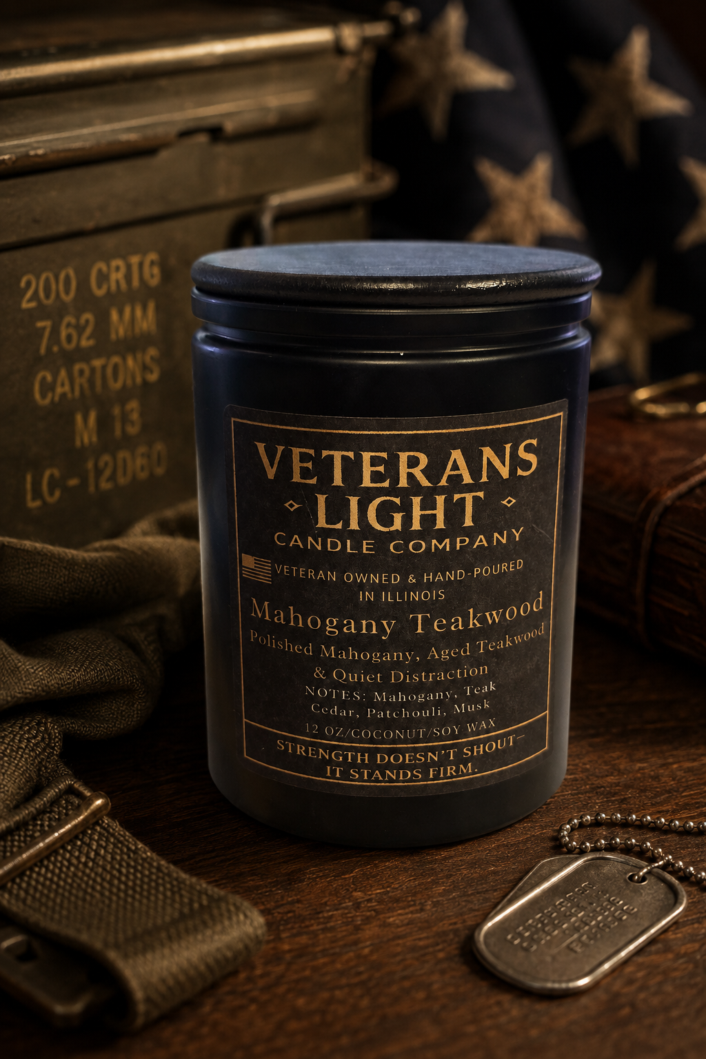 Veterans Ligth Gentlemen’s Arsenal Candle Collection | Masculine Line : Mahogany Teakwood