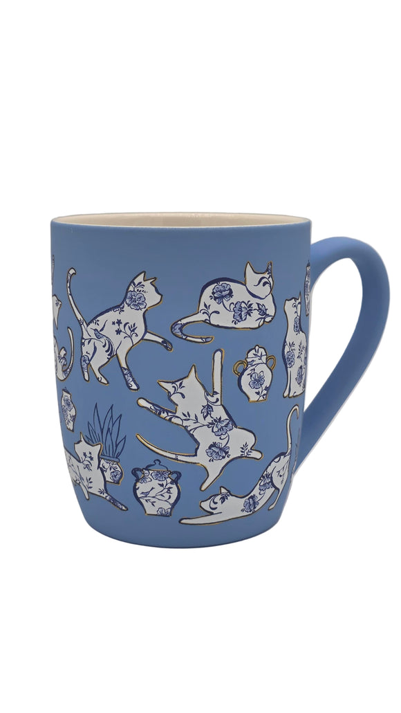 Blue China Kitties Coffee Mug