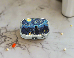 Starlit Whiskers Pill Container