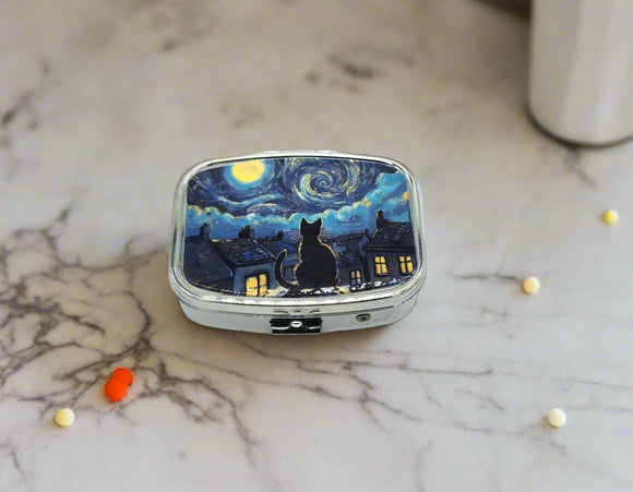 Starlit Whiskers Pill Container