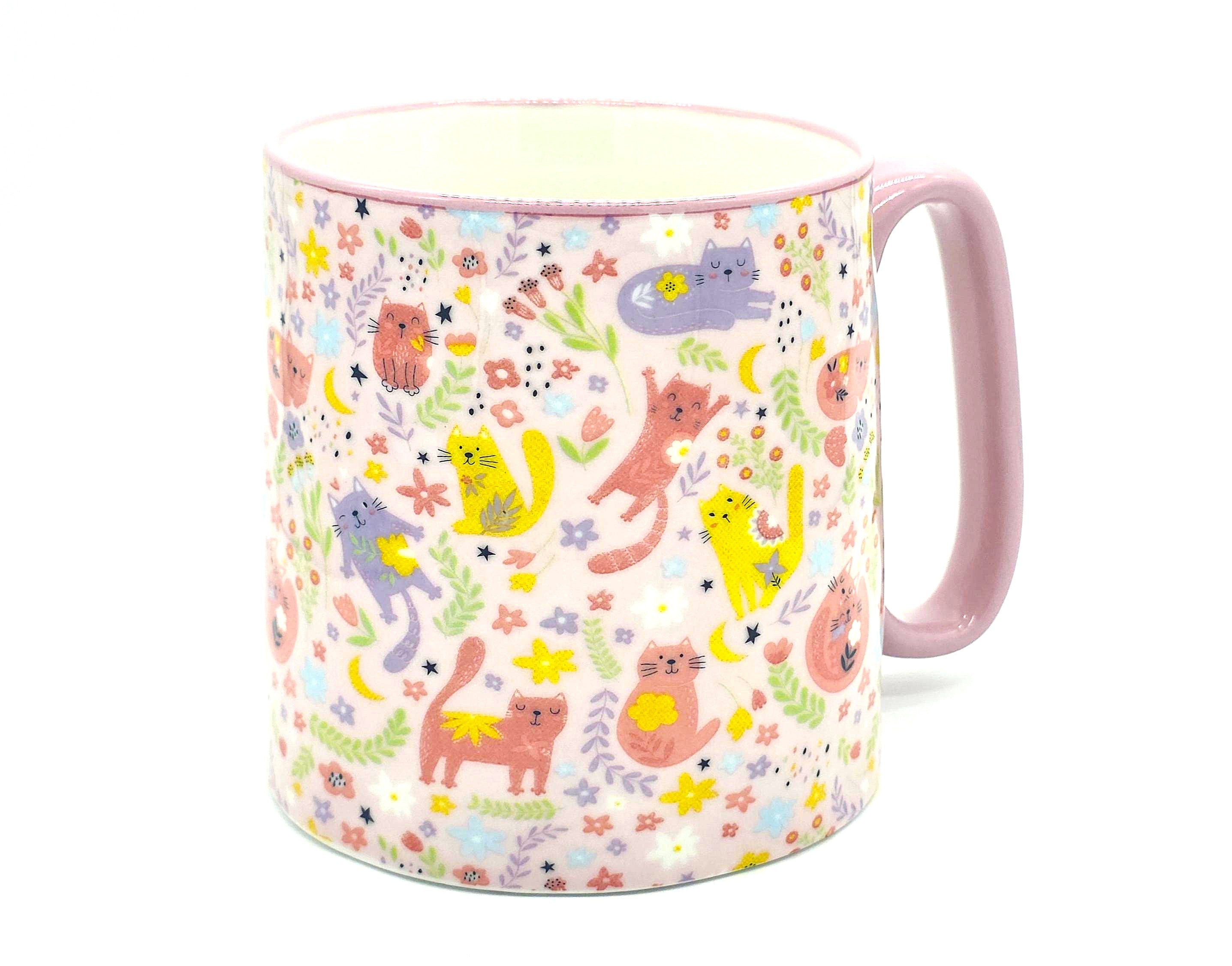 Dainty Floral Cats Coffee Mug