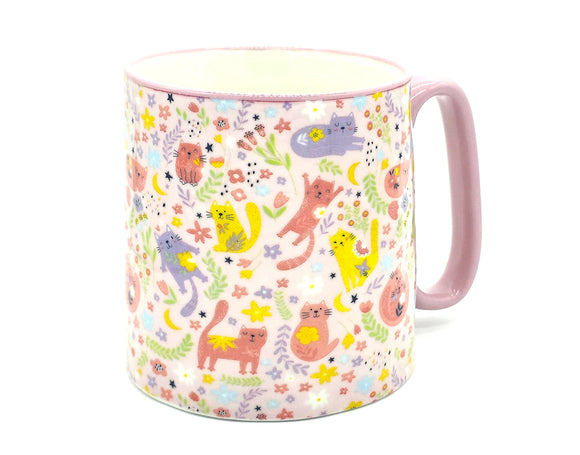 Dainty Floral Cats Coffee Mug