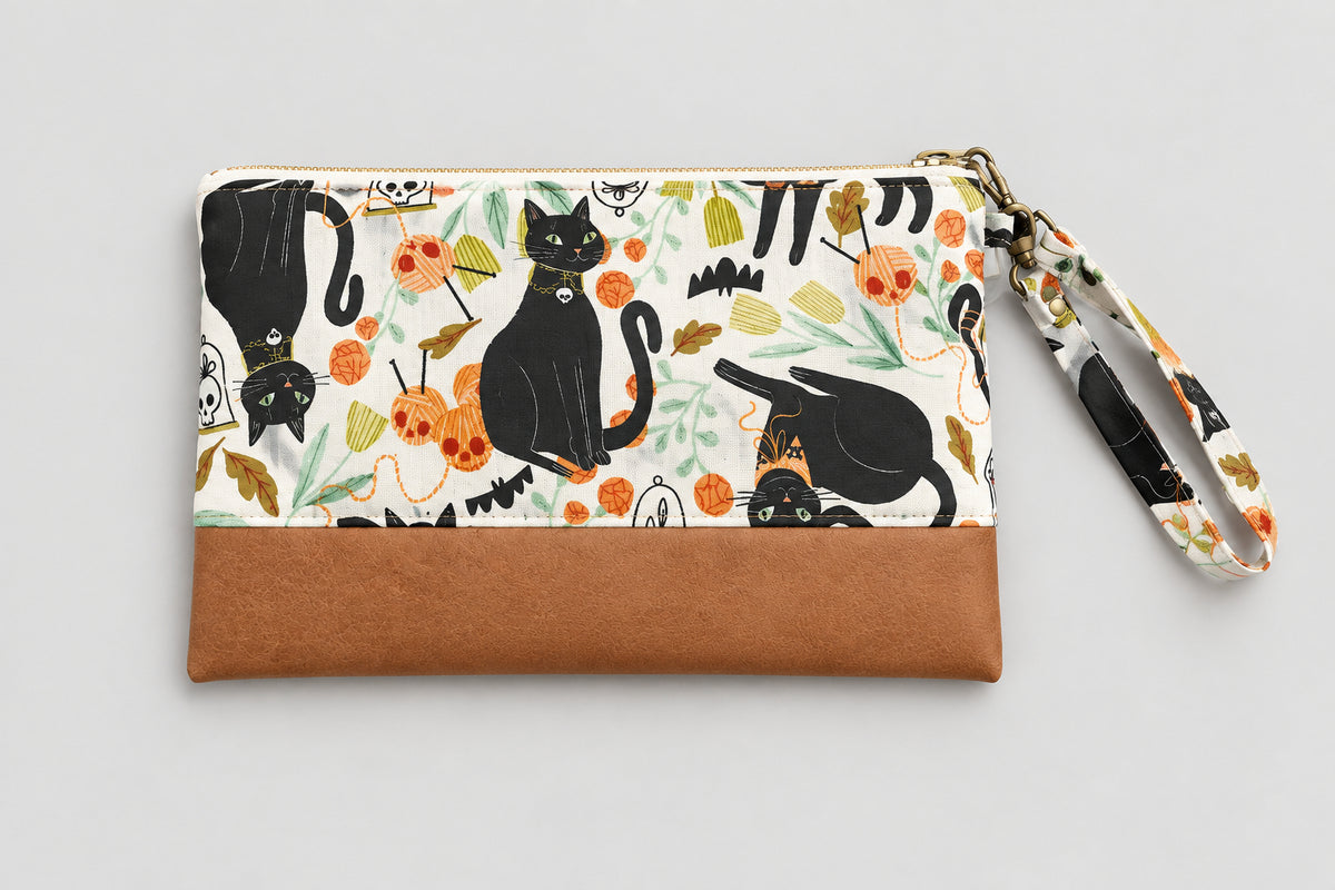 Creepy Kitties Large Zipper Clutch