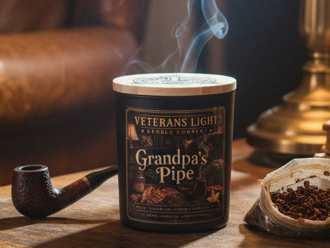 Veterans Light 10oz Candle - Grandpa's Pipe