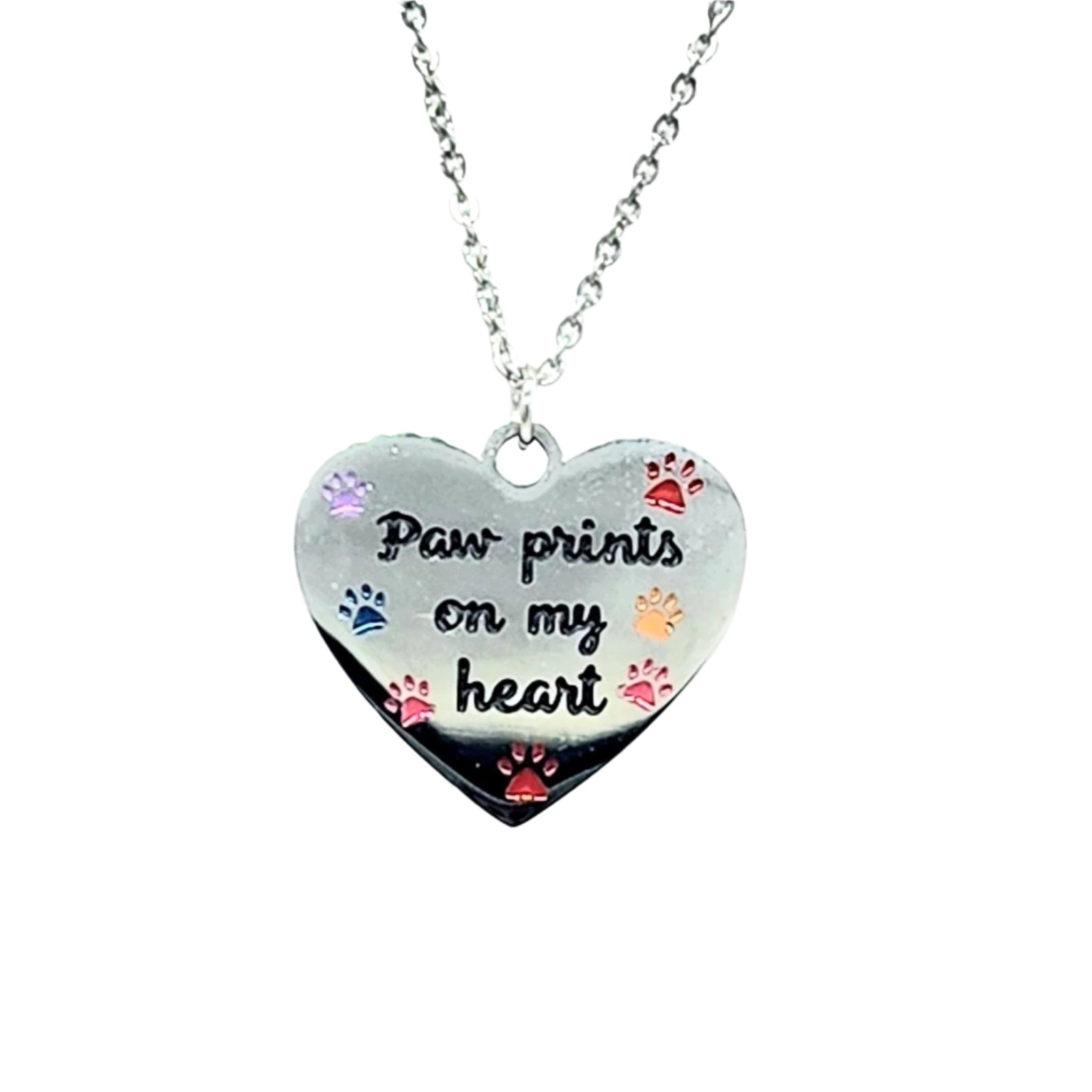 Paw Prints on my Heart Necklace