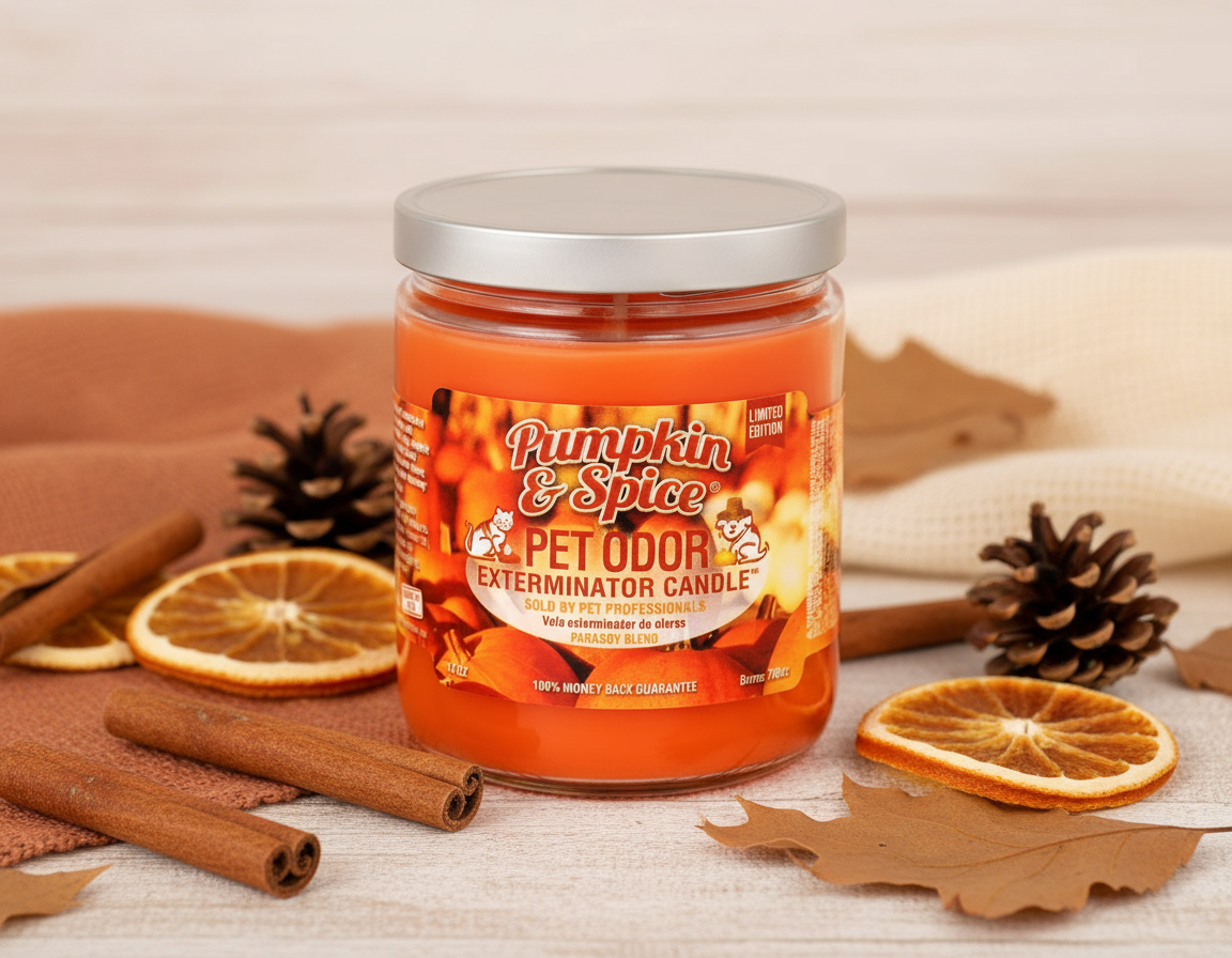 Pet Odor Exterminator Candle - Pumpkin & Spice