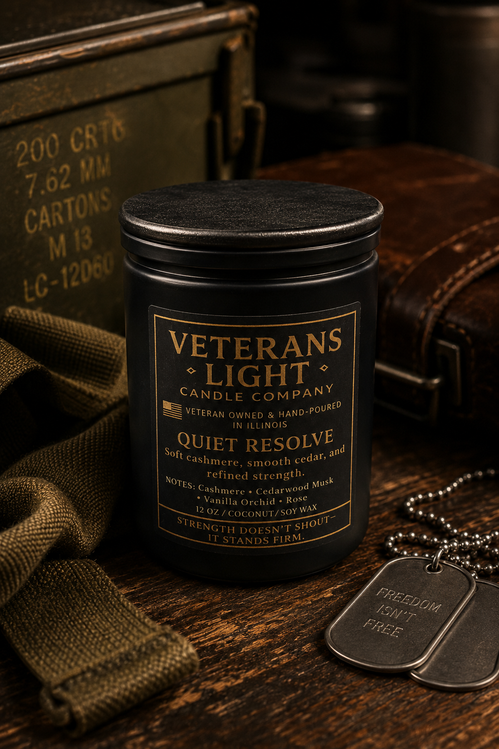 Veterans Light Gentlemen’s Arsenal Candle Collection | Masculine Line : Quiet Resolve