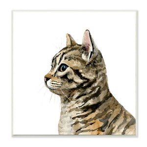 Watercolor Cat Portrait Kitten House Pet Wall Plaque Art