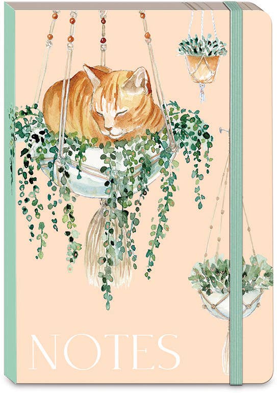 Punch Studio Soft Cover Bungee Journal -Houseplant Tabby