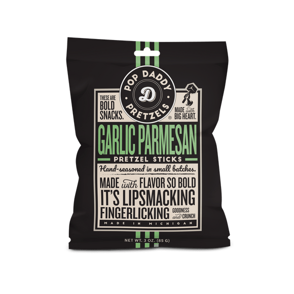 Pop Daddy – Garlic Parmesan Seasoned Pretzels 3.0oz