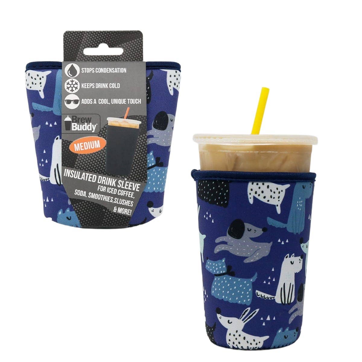 Medium Brew Buddy Insulated Iced Coffee Sleeve - Perfect Puppies