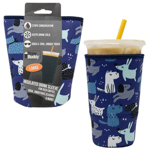Large Brew Buddy Insulated Iced Coffee Sleeve - Perfect Puppies
