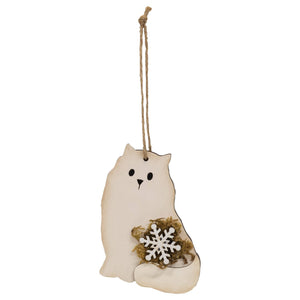 Snowy Snowflake Cat Ornament