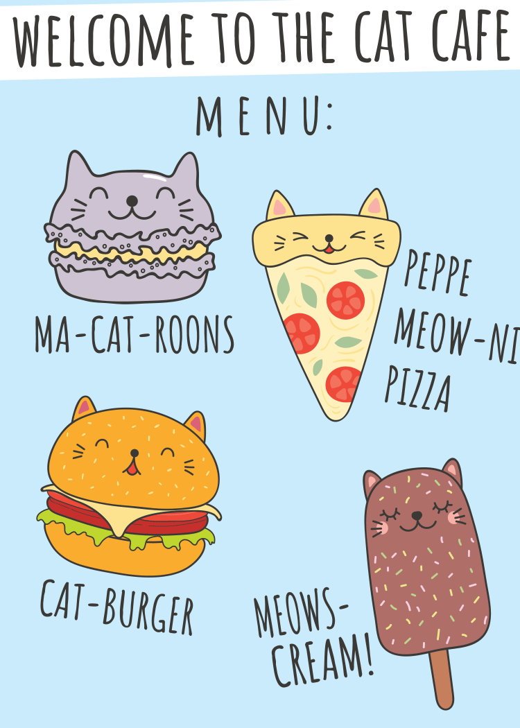 Welcome to the Cat Café Magnet