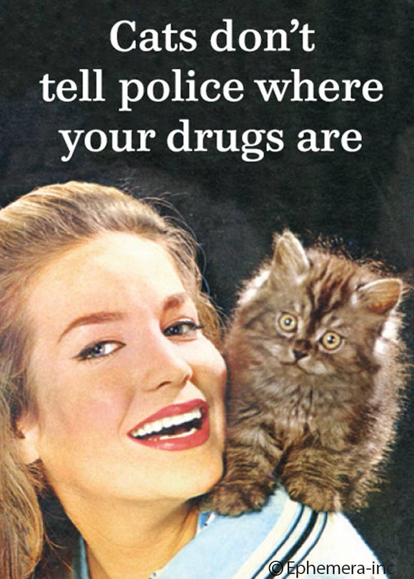 Magnet - Cats don't tell police where your drugs are