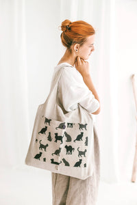 Linen Shopper Bag/Foldable Tote