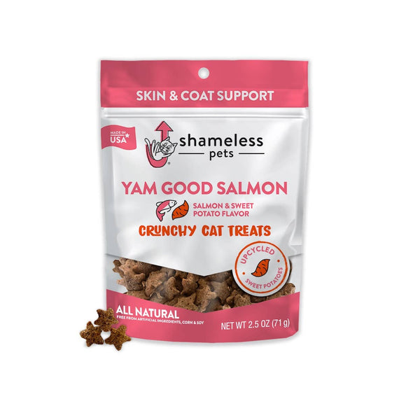 Yam Good Salmon Crunchy Cat Treats-Skin & Coat Support