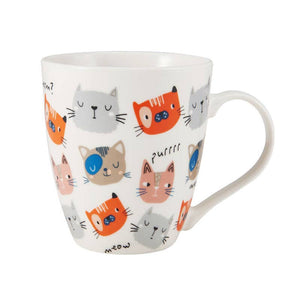 Purr Meow Cats Porcelain Coffee Mug