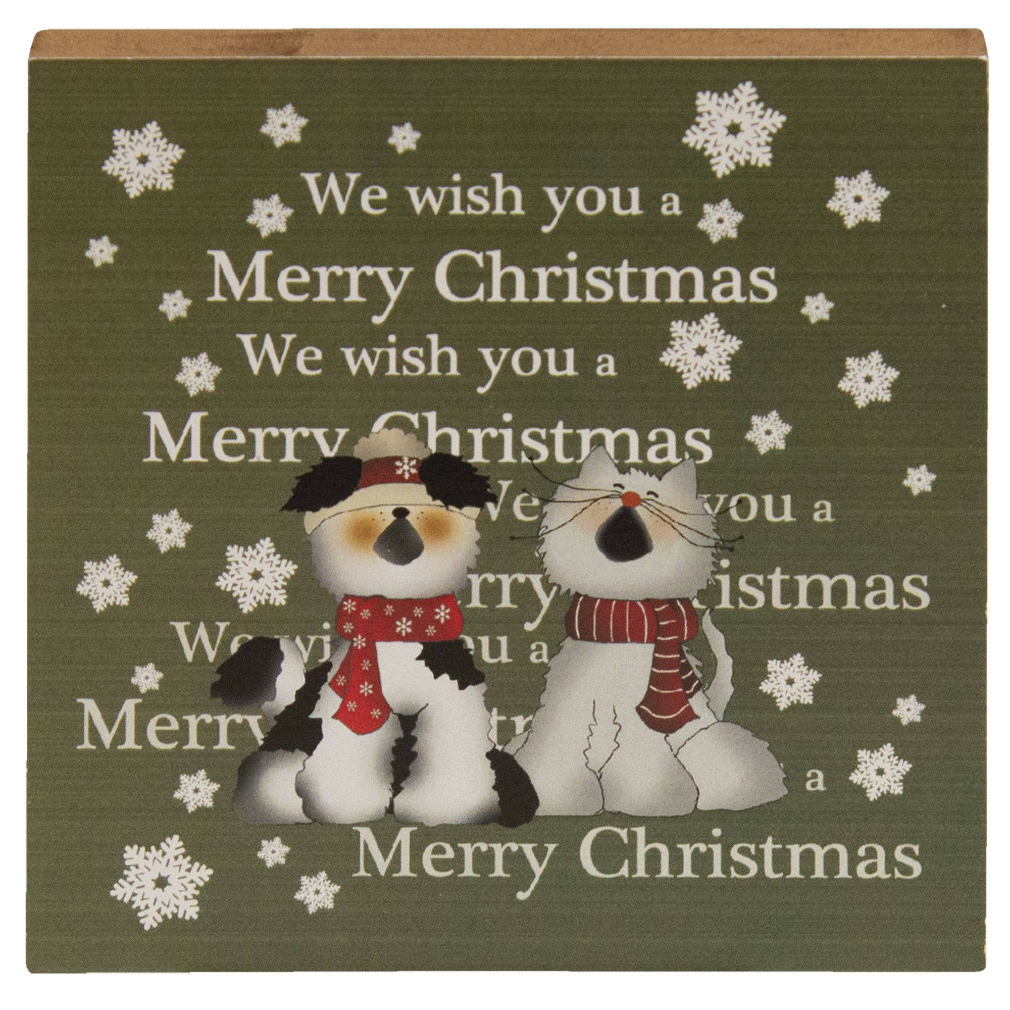 We Wish You A Merry Christmas Block Sign