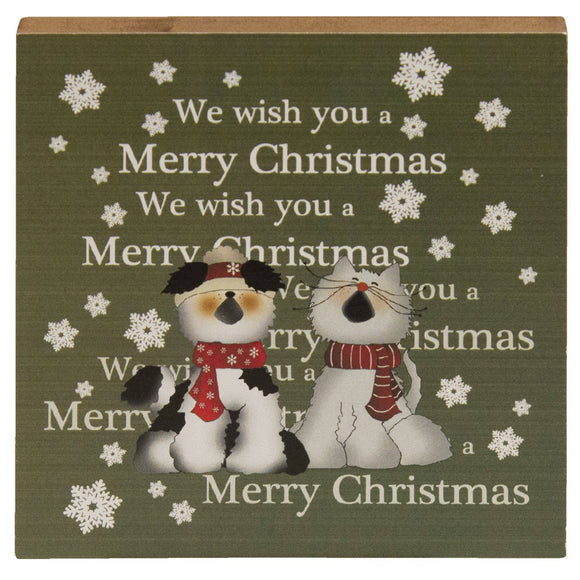 We Wish You A Merry Christmas Block Sign