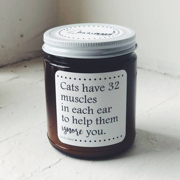 Cats have 32 muscles in each ear to help them ignore you. (cran-orange spice)