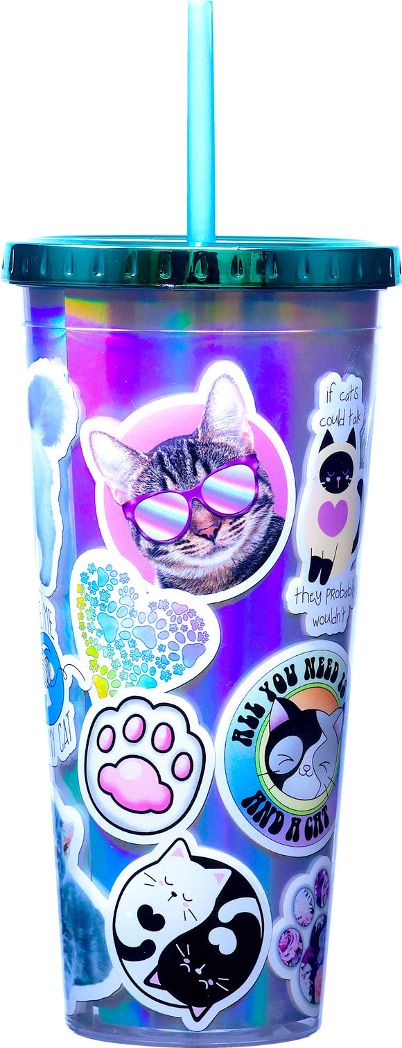 Cat Sticker Art Foil Cup