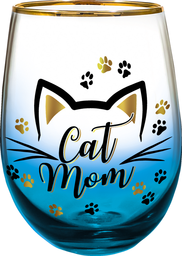 Cat Mom Stemless Glass