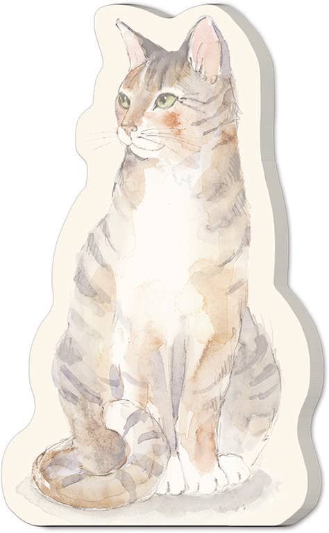 Punch Studio Die-cut Notepad -Tabby Cat