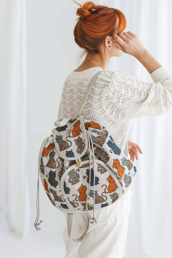 Women’s Linen Backpack