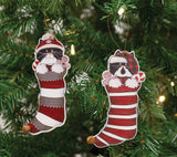 Kitty Jingle Bell Stocking Christmas Ornament