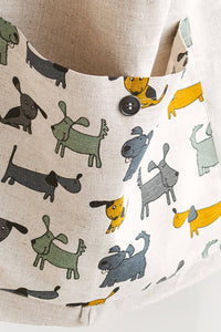 Linen Backpack Dogs