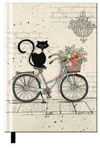 Hard Cover Pocket Notebook- Bicycle Kitty