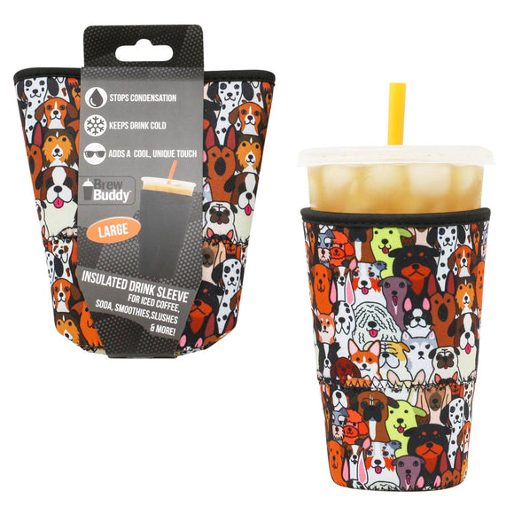 LARGE Brew Buddy Insulated Iced Coffee Sleeve - Dog Lover