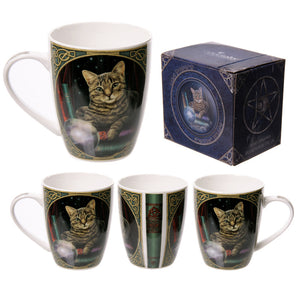 Lisa Parker Fortune Teller Cat Porcelain Mug