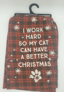 I Work Hard Christmas Dish Towel