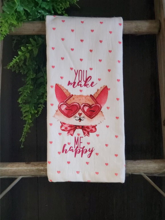 You Make Me Happy Dish Towel